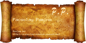 Pacsolay Pamina névjegykártya